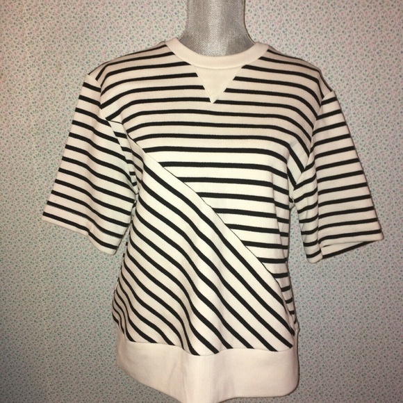 Timo Weiland Tops - Timo Weiland Black White Cream Stripe Shirt M